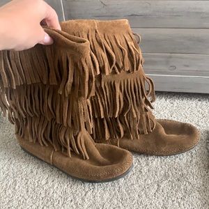 Minnetonka fringe boots.
